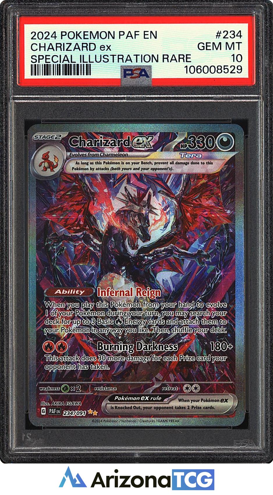 PSA10 GEM MINT リザードンex 234/091 英語版 Pokemon 2024 Charizard ex 234/091 SIR Paldean Fates GEM MINT PSA