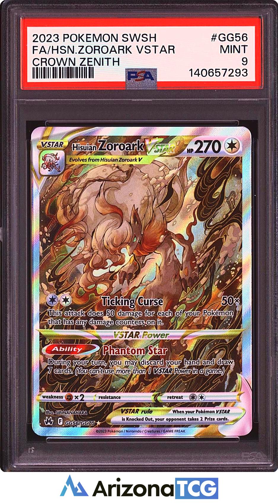 Pokemon 2023 Hisuian Zoroark VSTAR GG56 Galarian Gallery Crown