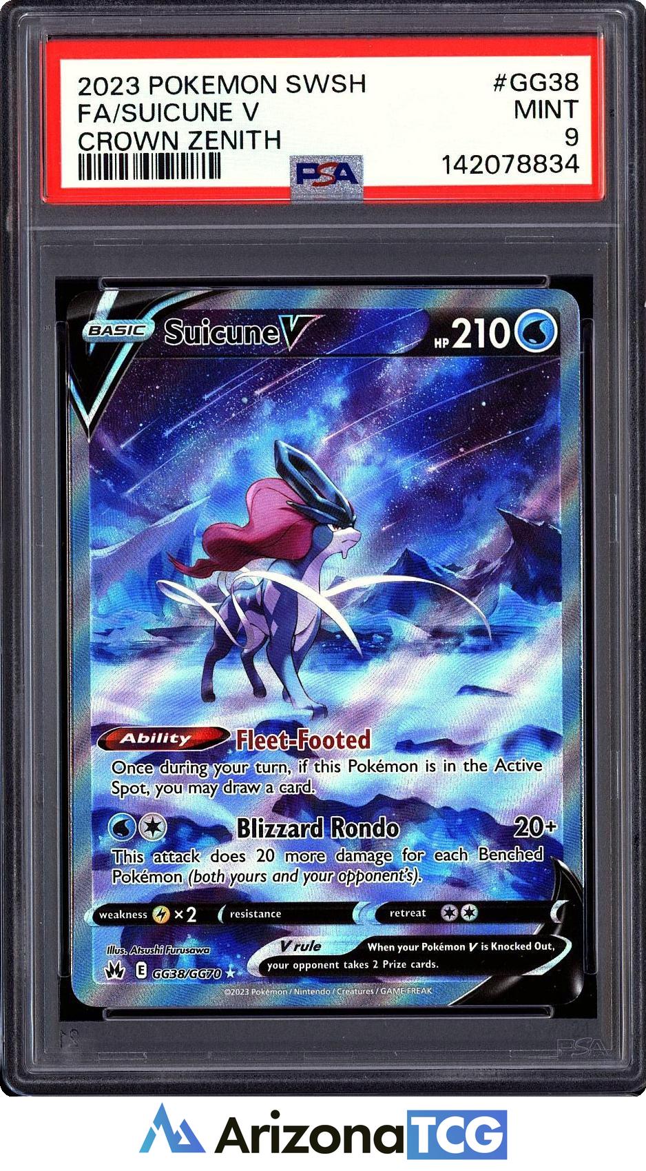 Pokemon 2023 Suicune V GG38/GG70 Full Art Crown Zenith PSA 9 | eBay